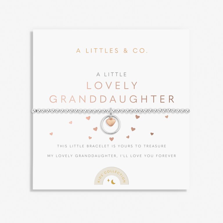 A Littles & Co Children's  Lovely Granddaughter Bracelet Silver and Rose Gold