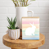 Rustic Marlin - Wood Block - Gradient Stripes Bunny