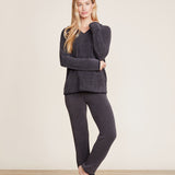 Barefoot Dreams - Carbon Black CozyChic Ultra Lite Tipped Contrast Hoodie