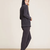 Barefoot Dreams - Carbon Black CozyChic Ultra Lite Tipped Contrast Hoodie