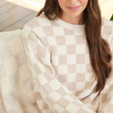 Barefoot Dreams - Oatmeal/Cream CozyChic Cotton Checkered