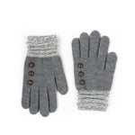 Britt's Knits Gray Ultra Soft Button Gloves