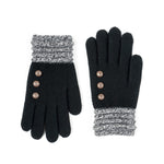 Britt's Knits Black Ultra Soft Button Gloves