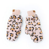 Britt's Knits Pink Snow Leopard Convertible Mittens