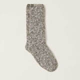 Barefoot Dreams - CozyChic Heathered Socks-  Olive/White