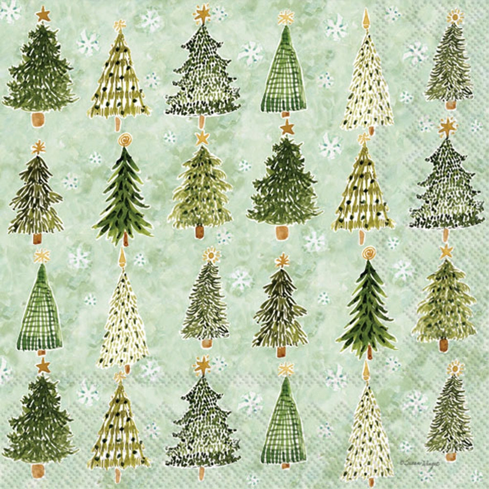 Boston International Cocktail Napkins Christmas Tree Pattern