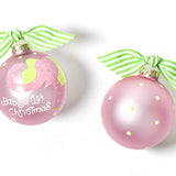 Coton Colors - Glass Ornament - Baby's First Christmas Elephant Pink