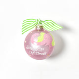 Coton Colors - Glass Ornament - Baby's First Christmas Elephant Pink