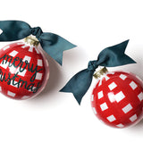 Coton Colors - Glass Ornament - Merry Christmas Gingham