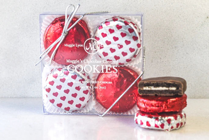 Maggie Lyon Chocolatiers  Milk Chocolate Covered Cookies 4 pc Valentine's