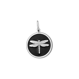 Lola  Black Enamel Dragonfly Pendant