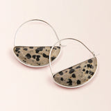 Scout Curated Wears - Stone Prism Hoop - Dalmatian Jasper/Silver