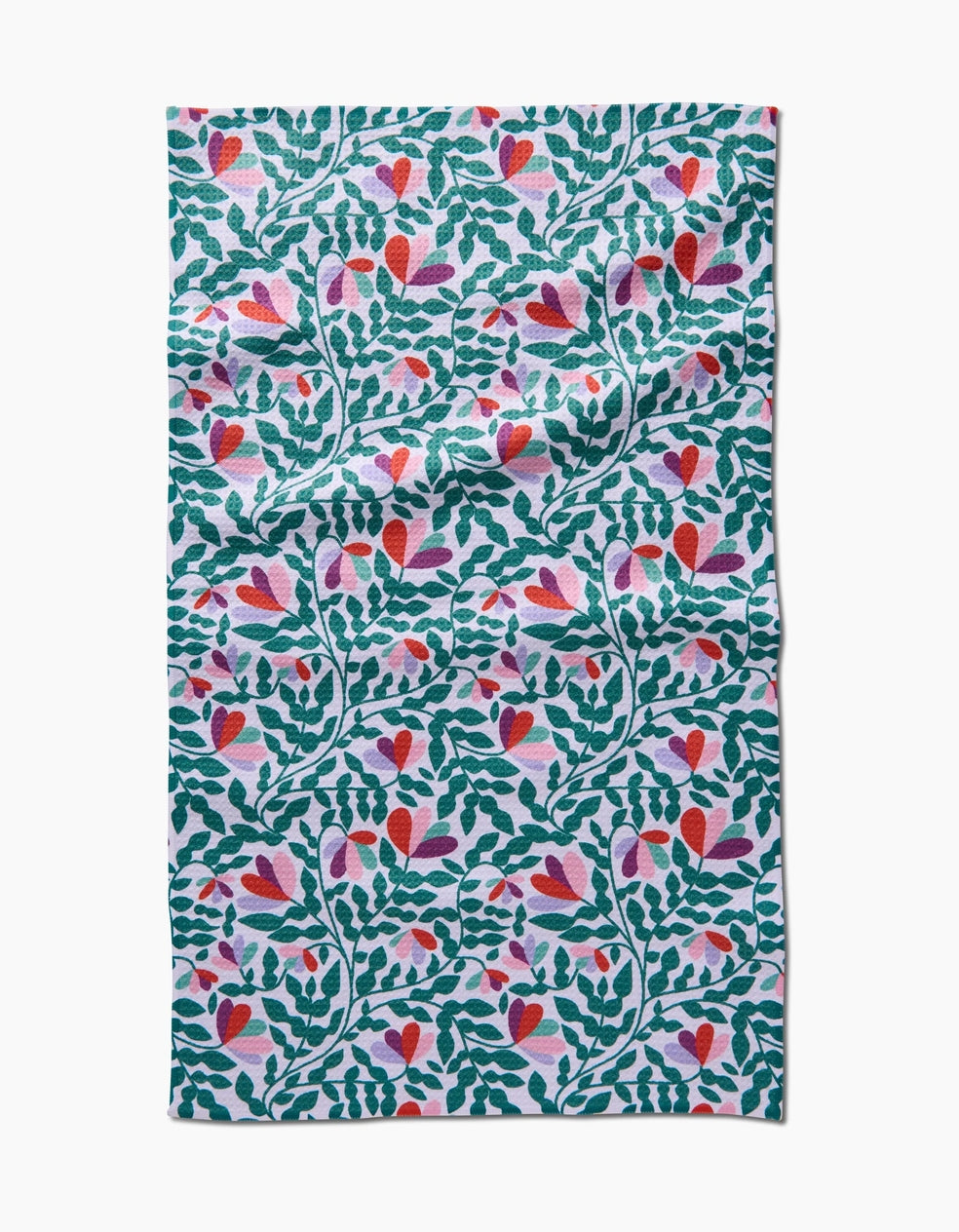 Geometry Tea Towel Spring Wavy Leaves