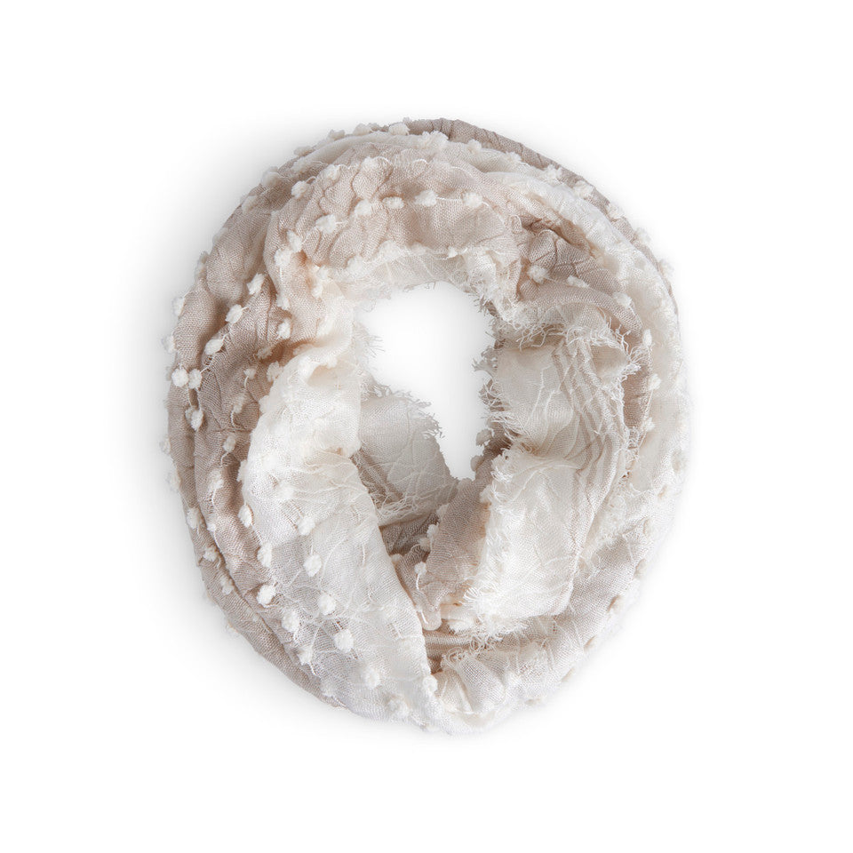 Demdaco White Textured Infinity Scarf