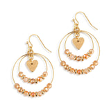 Demdaco - Beaded Love Earrings - Champagne