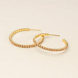 Scout Curated Wears - Sparkle & Shine Rhinestone  Hoop Earrings - Champagne/Gold -Small