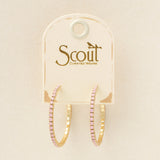 Scout Curated Wears - Sparkle and Shine Small Rhinestone Hoop - Rose Water Opal/Gold