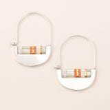 Scout Curated Wears -Good Karma Miyuki Crescent Hoop - Mint/Salmon/Silver