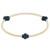 enewton - Navy Signature Cross Bracelet Gold  2mm