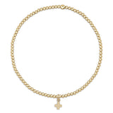 enewton -Signature Cross Gold Charm  Gold 2mm Bead Bracelet