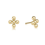 enewton - 4mm Classic Beaded Signature Cross Gold Earrings