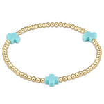 enewton Extends Signature Cross Gold 3mm Turquoise