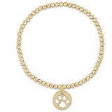 enewton Small Gold Disc Classic Gold 3mm Bead Bracelet Paw Print