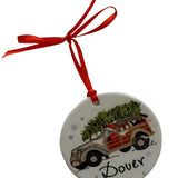 PhiloSophie's - Santa in Woodie Dover Ornament