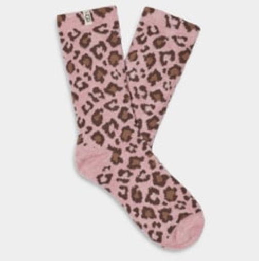 UGG Leslie Graphic Crew Socks Clay  Pink