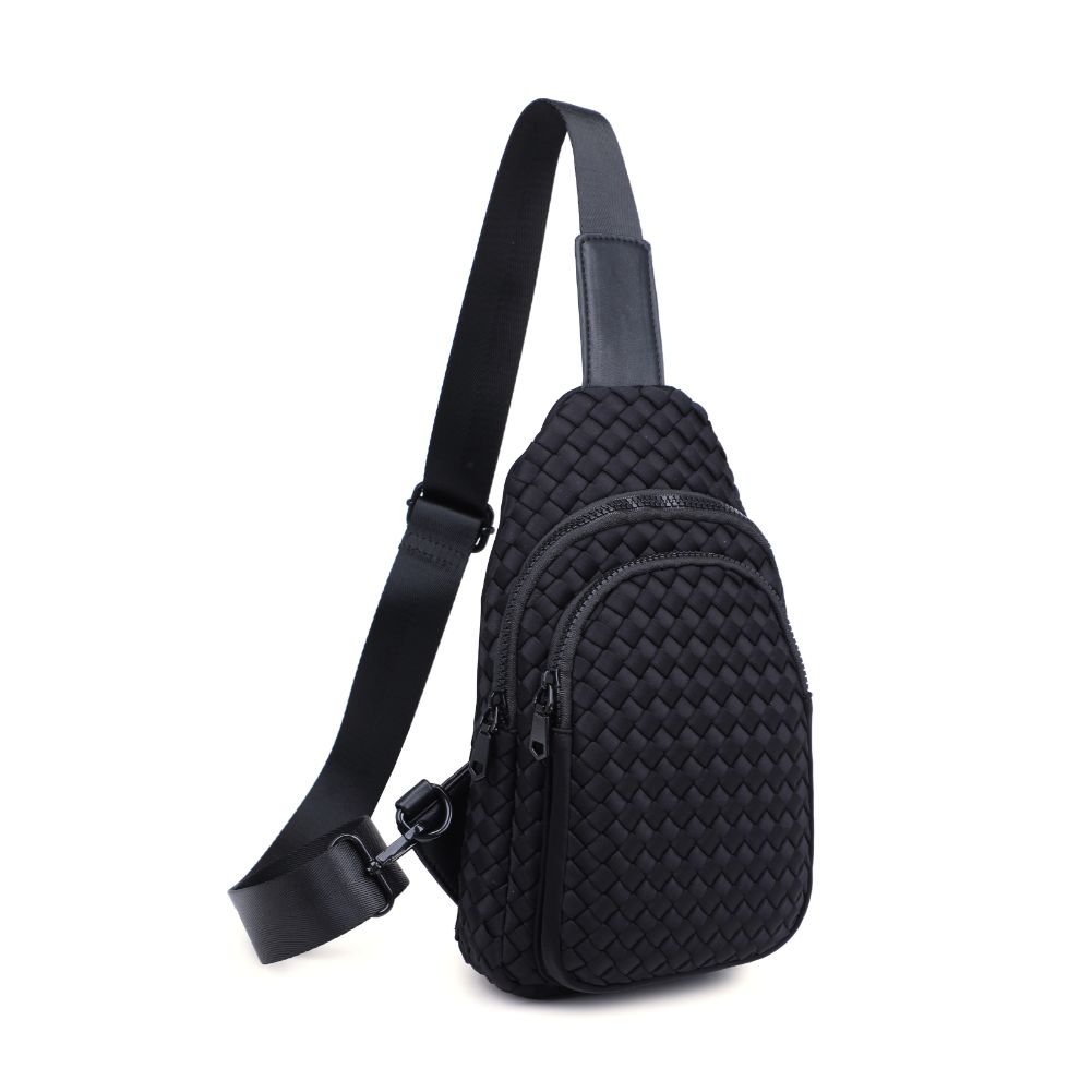 Sol and Selene Black Beyond The Horizon Woven Neoprene Sling Backpack