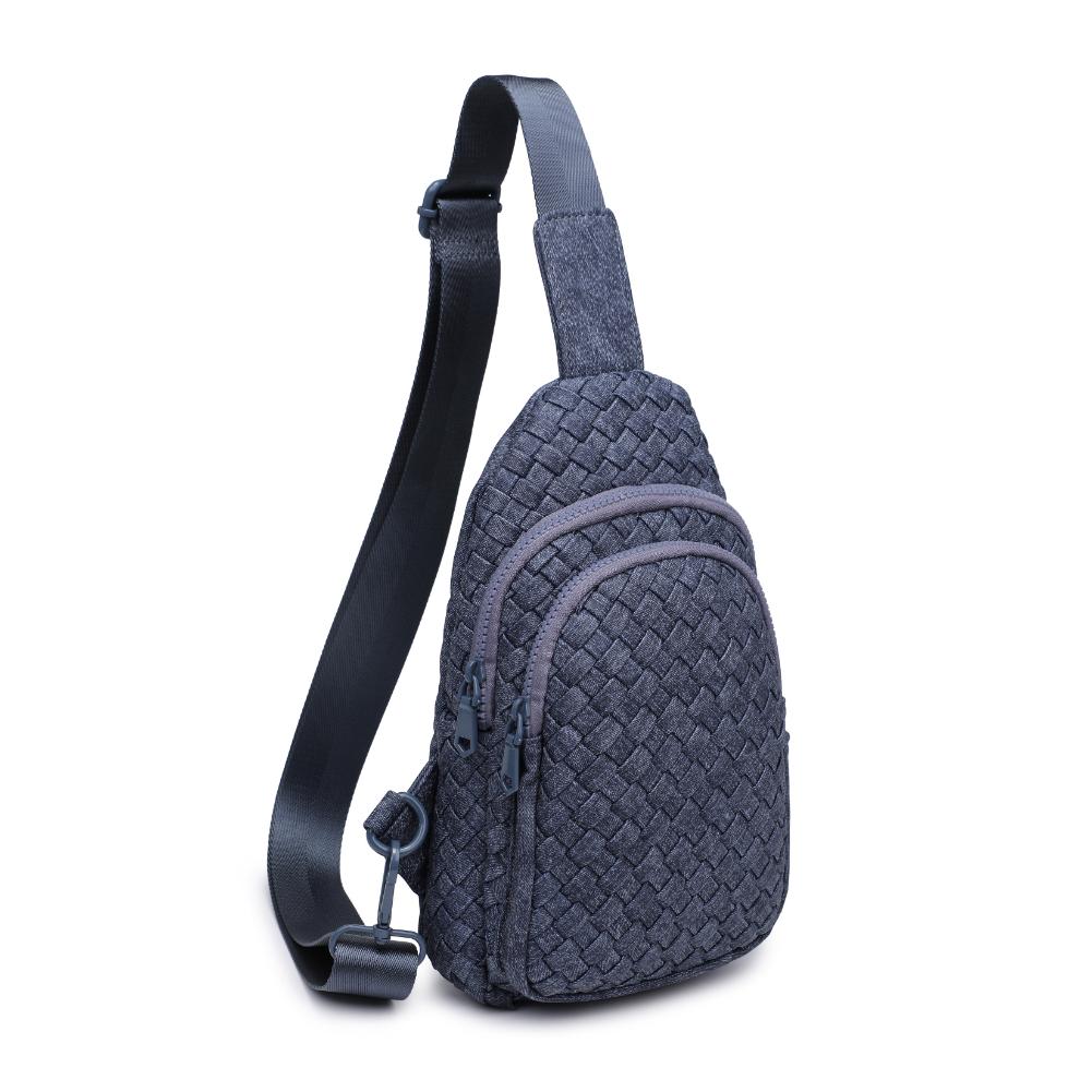 Sol and Selene Dark Denim Beyond The Horizon Woven Neoprene Sling Backpack