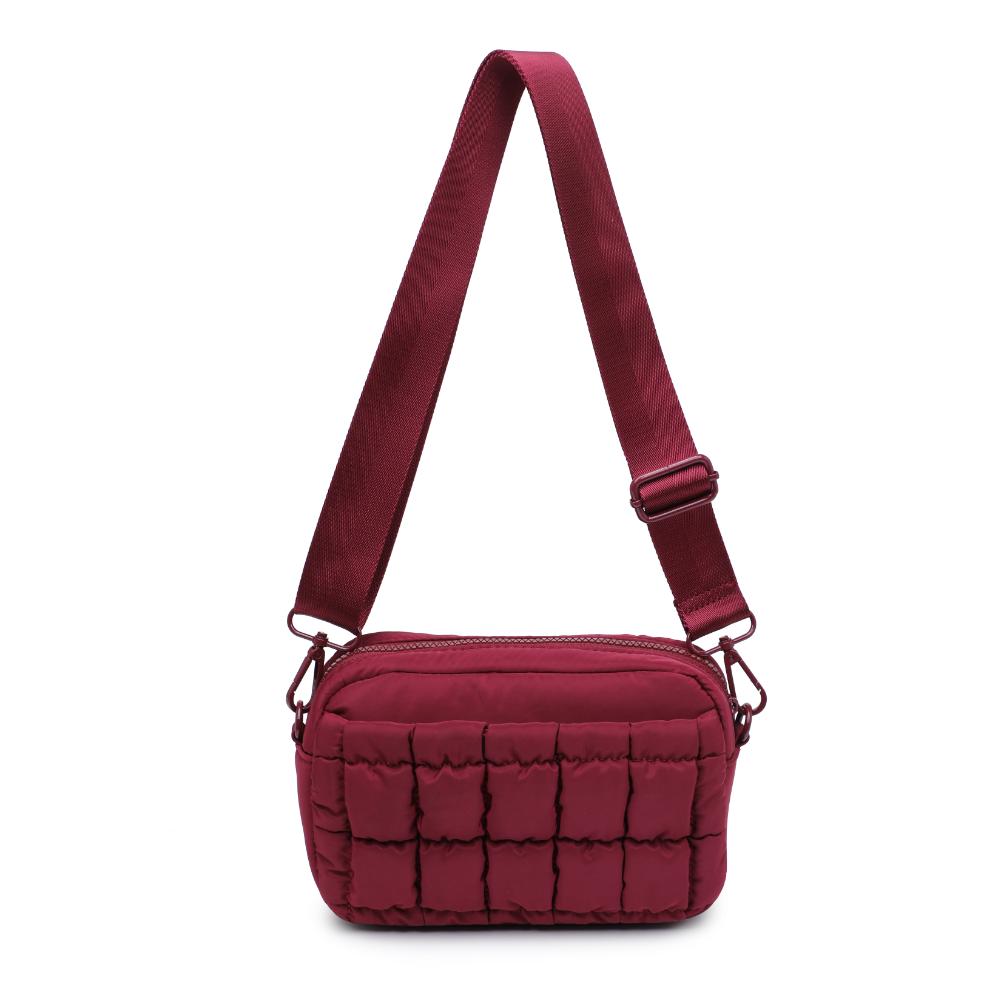 Sol and Selene Burgundy Inspiration Quilted Nylon Crossbody