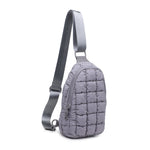 Sol and Selene Grey Rejuvenate Quilted Nylon Sling Backpack