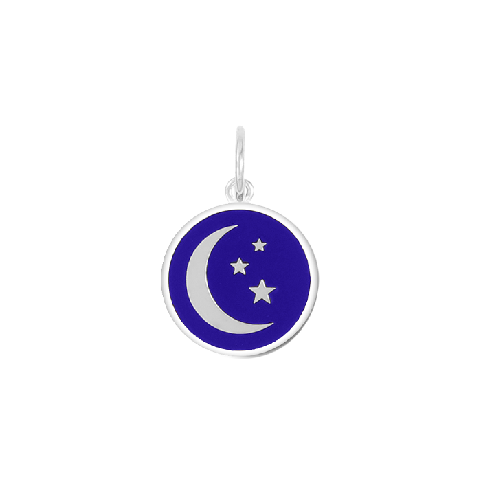 Lola Royal Blue Moon & Stars Pendant in Silver