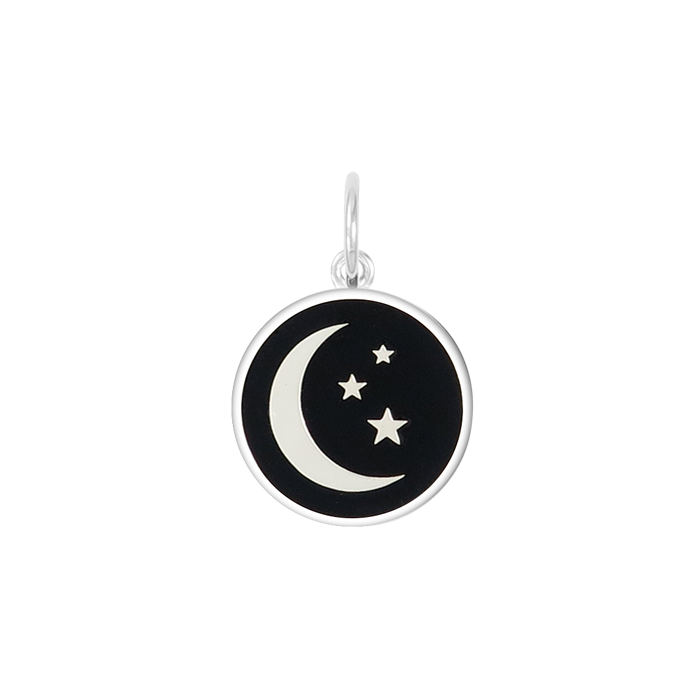 Lola Black Moon & Stars Pendant in Silver