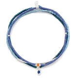 Scout Curated Wears - Tonal Chromacolor Miyuki Bracelet Trio - Cobalt/Silver