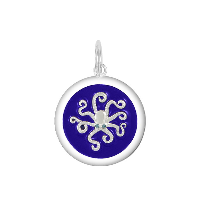 Lola Royal Blue Octopus Pendant Silver