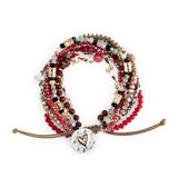 Demdaco - Beaded Love Bracelet - Garnet