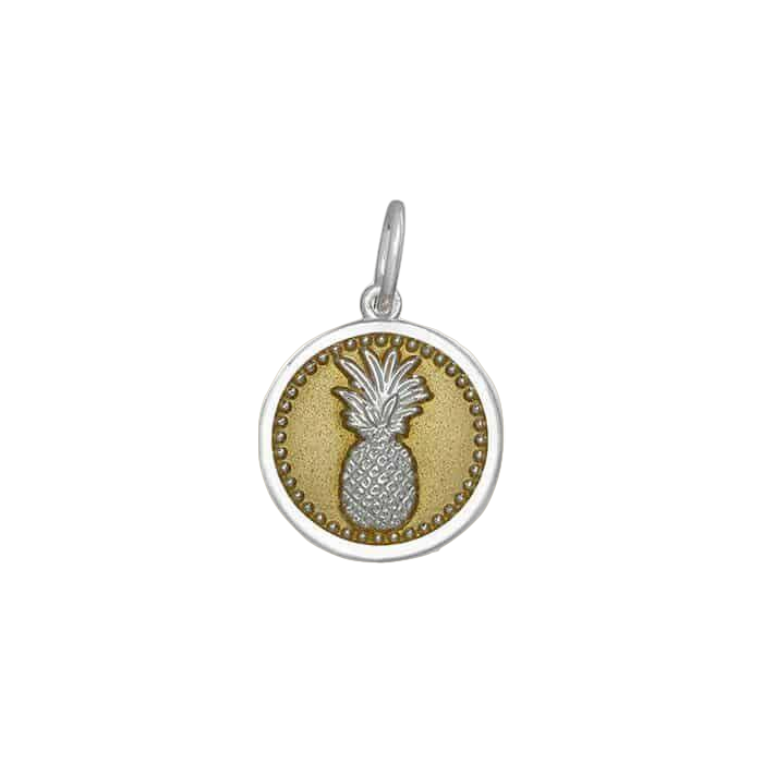 Gold Center Silver Vermeil Lola Pineapple Pendant