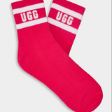 UGG Women's Dierson Logo 1/4 Sock White/Pink Glow