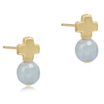 enewton Signature Cross Gold Stud Aquamarine 