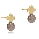 enewton - Labradorite Signature Cross Gold Studs