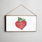 Rustic Marlin - Twine Sign - Teacher Heart