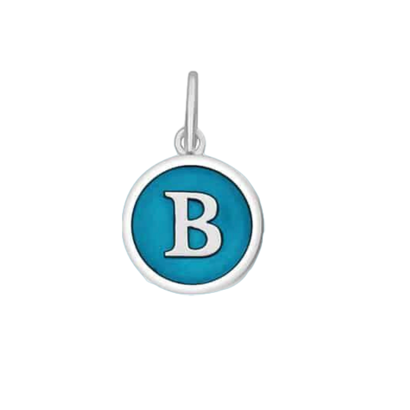 Light Blue Lola Initial B Mini Pendant 