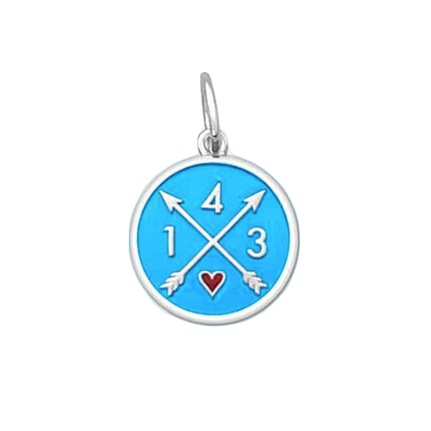 Light Blue Lola 143 I Love You Pendant