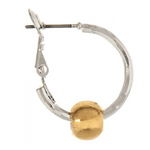 Rain Silver Hoop With Gold Ball Earring