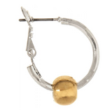 Rain Silver Hoop With Gold Ball Earring