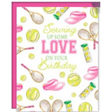 Rosanne Beck - Birthday Card - Serving Up Some Love Tennis