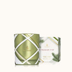 Thymes Frasier Fir Frosted Plaid 6.5oz Poured Candle