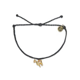 Pura Vida - Llama Gold Charm Bracelet - Black